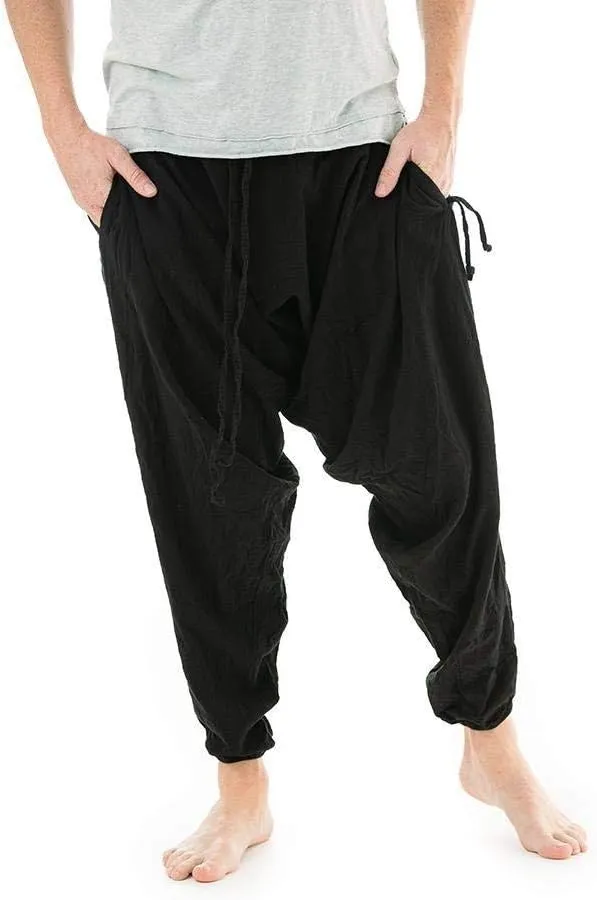 Buddha Pants Savannah Winter Harem Pants | 100% Cotton Boho Pants for Men & Women | Yoga, Casual Wear, Beach, Travel