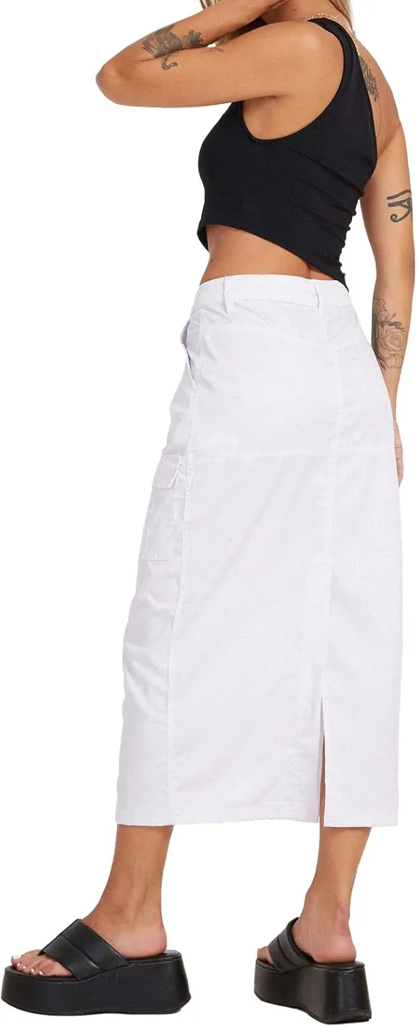 Cargo Skirt for Women Gothic Y2k Skirts with Pocket Grunge Maxi Skirt Whimsigothic Clothes