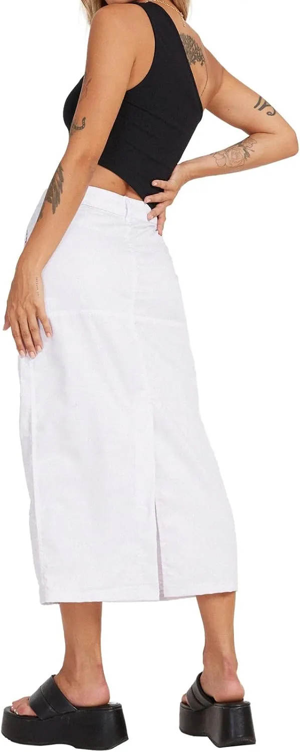 Cargo Skirt for Women Gothic Y2k Skirts with Pocket Grunge Maxi Skirt Whimsigothic Clothes