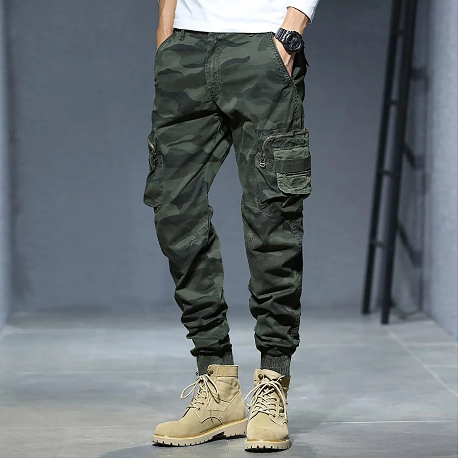 Cargo Sweatpants for Men Lounge Pants Mens Casual Cargo Pants Sports Sweatpants Running Trousers with Pockets Jogger