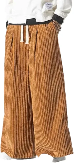 Casual Men's Trousers Solid Male Harem Pants Corduroy Loose Men Women Jogger Pants Streetwear
