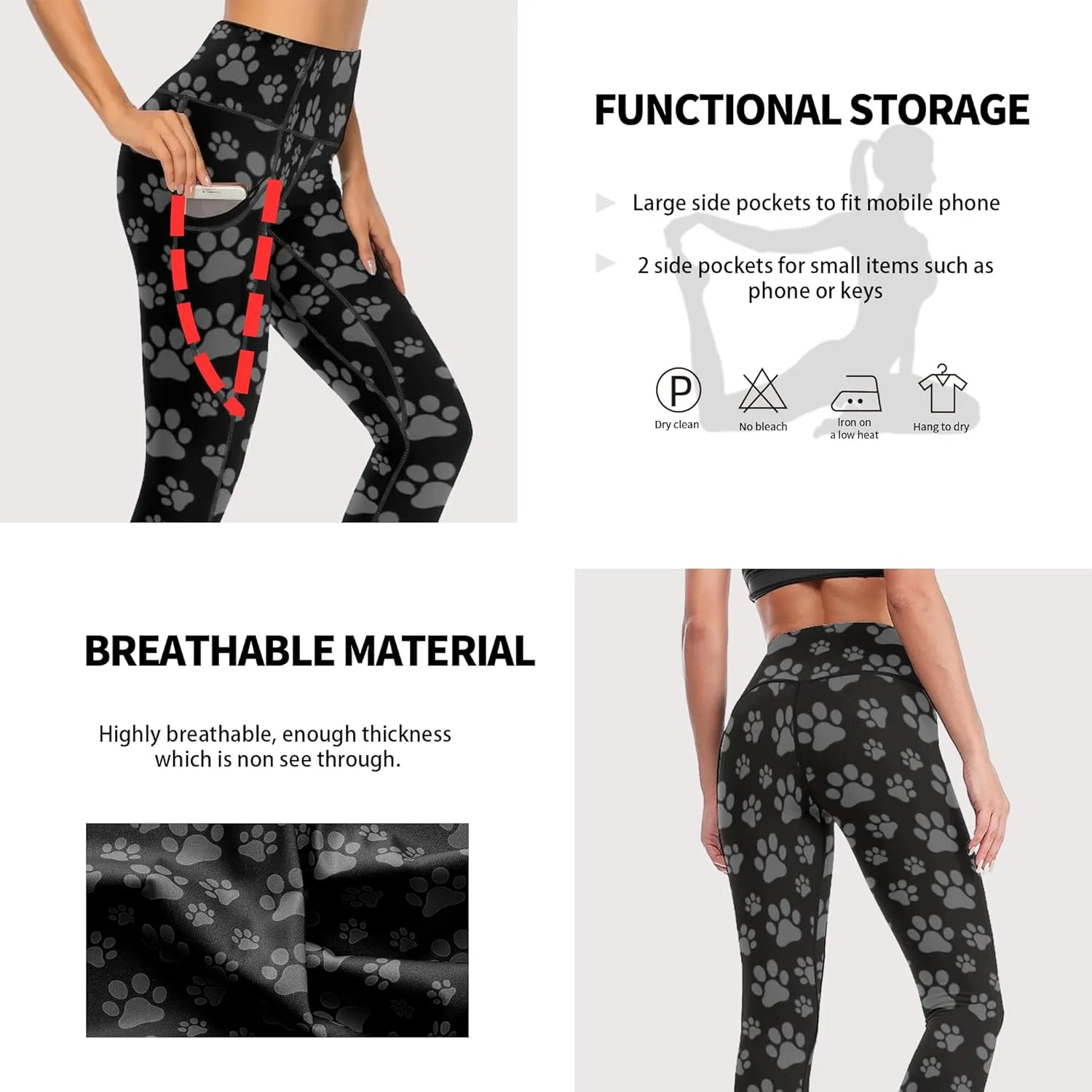 Cerburny High Waisted Exercise Yoga Pants with Pockets Workout Leggings for Women Running Pants