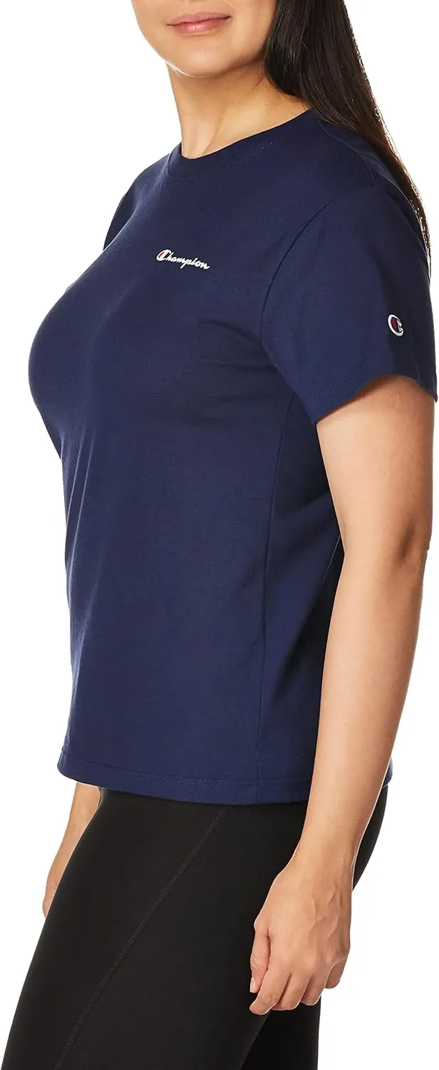 Champion Women's T-shirt, Classic Short Sleeve T-shirt, Lightweight Tee for Women, Script Logo (Plus Size Available)