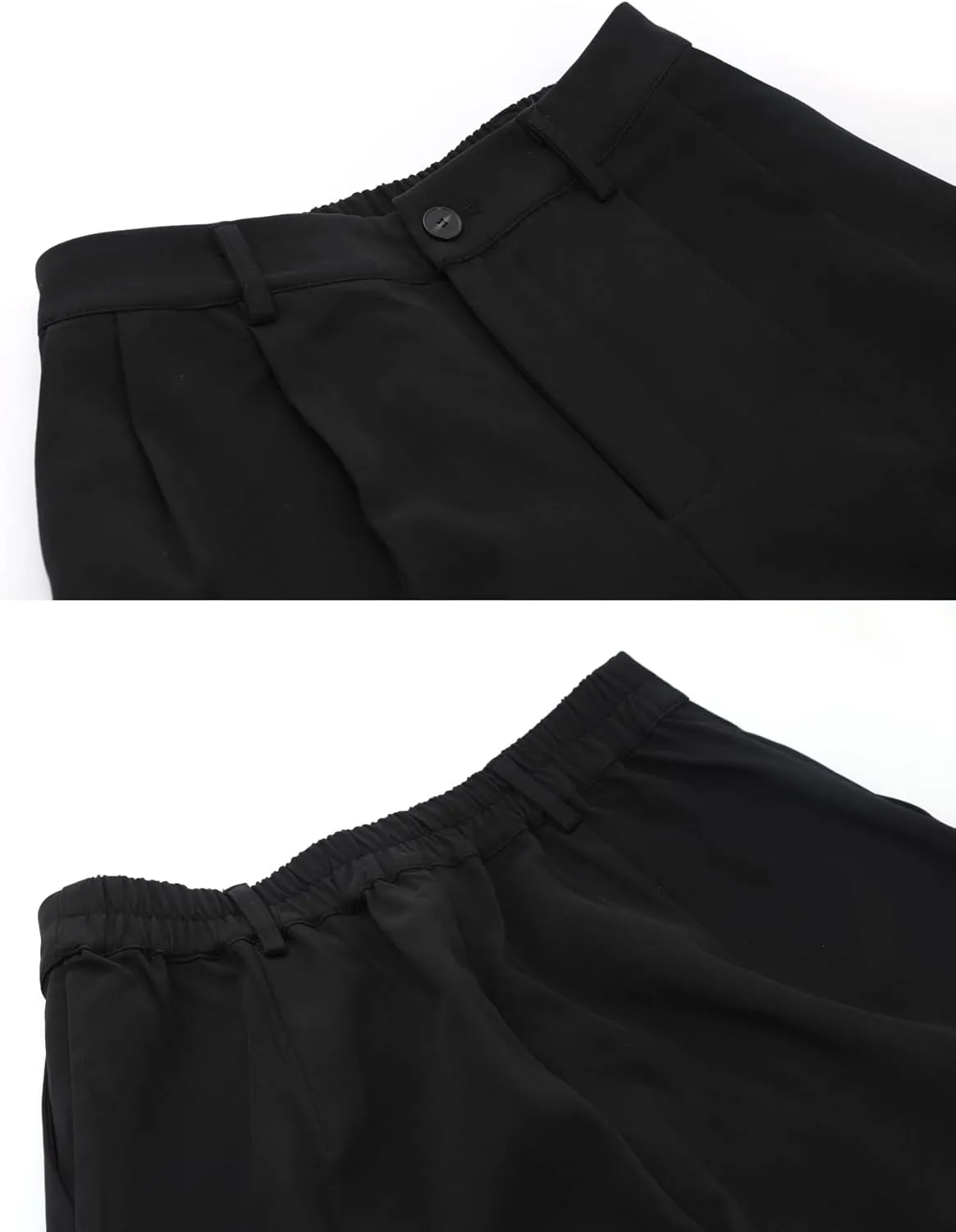 chouyatou Women's Elastic High Waisted Dress Pants Business Casual Work Pants Cropped Trousers