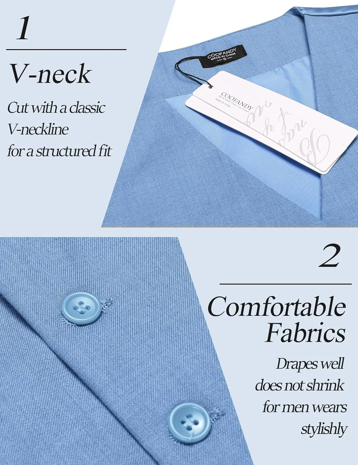 COOFANDY Men's Casual Dress Suit Vest Slim Fit Business Formal Waistcoat Vest