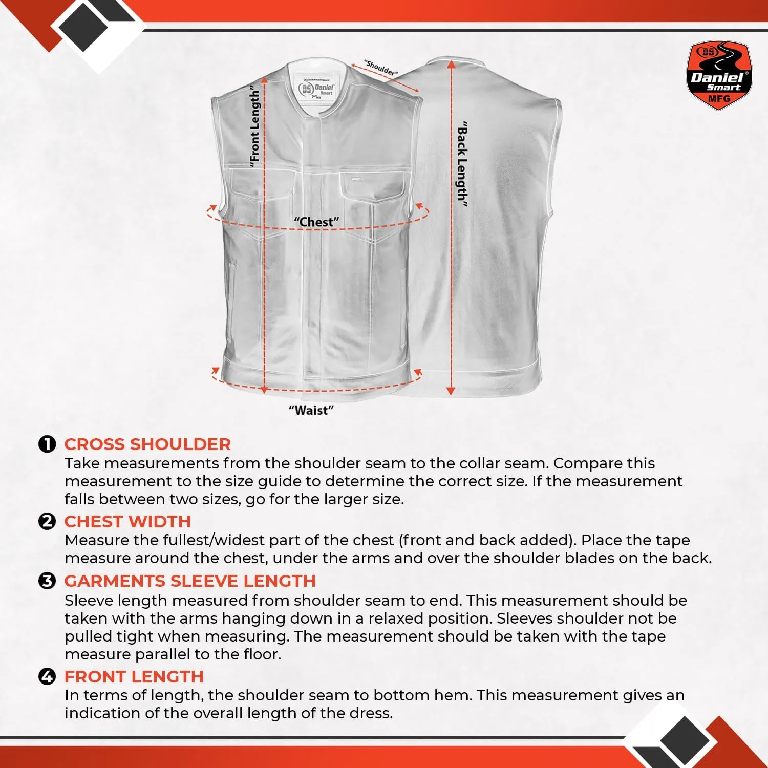 Daniel Smart Biker Vest for Men Unique Raw Blue & Black Denim Vest with Snap Closure & Concealment Armory Pocket