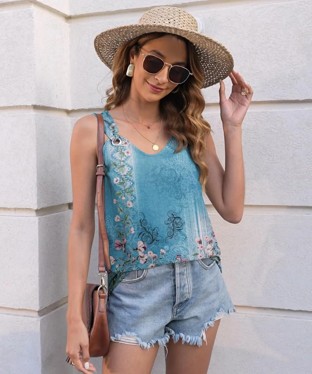 Disamer Womens Tank Tops 2025 Loose Fit Casual Summer Spaghetti Strap Trendy Spring Cute Lace Sleeveless T Shirts
