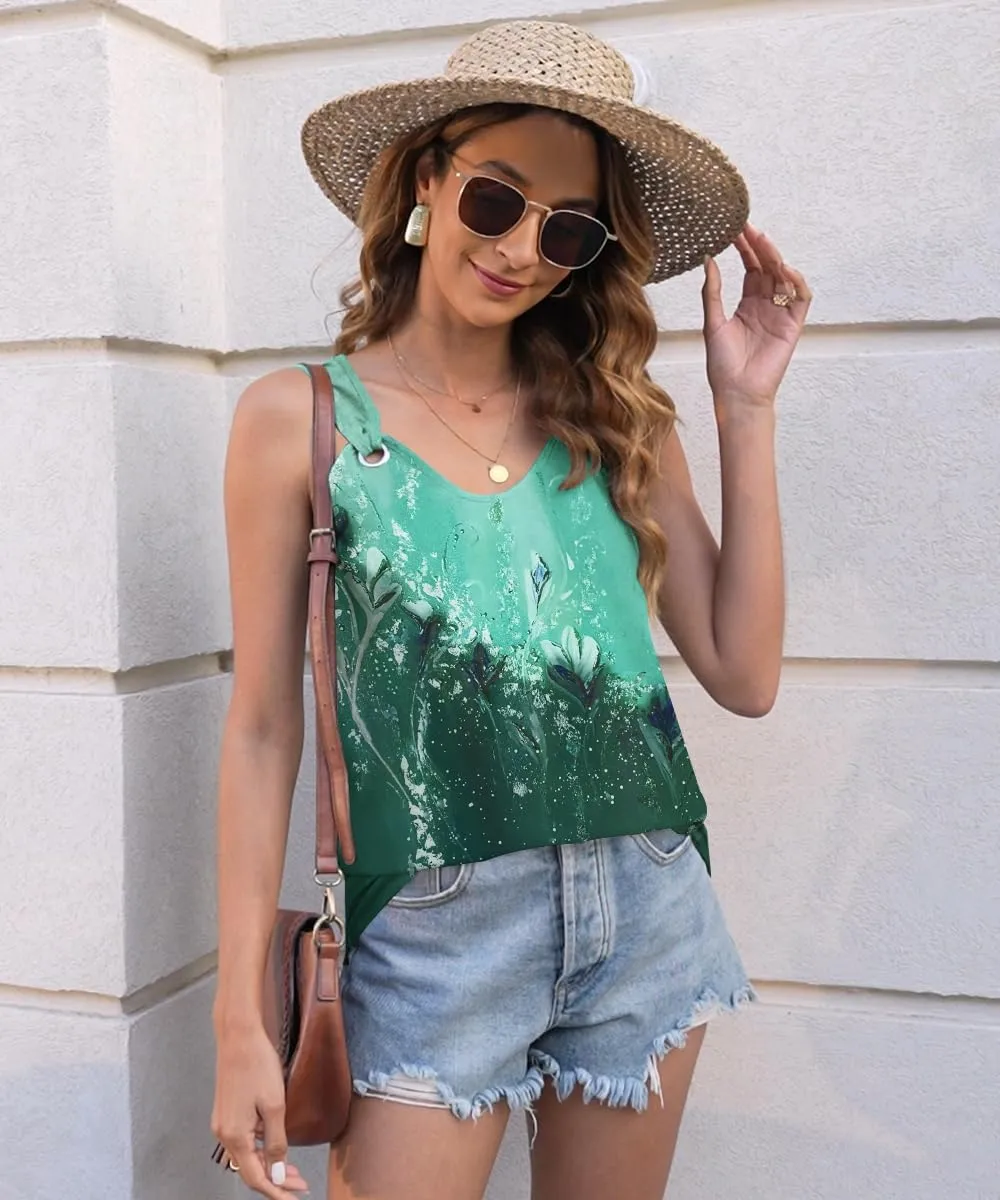 Disamer Womens Tank Tops 2025 Loose Fit Casual Summer Spaghetti Strap Trendy Spring Cute Lace Sleeveless T Shirts