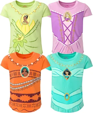 Disney Princess 4 Pack T-Shirts Infant to Big Kid