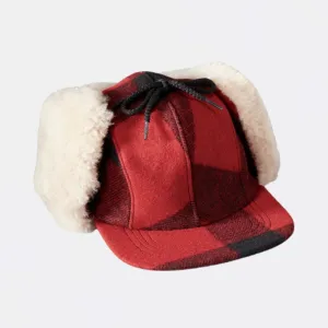 Double Mackinaw Cap (Red Black Plaid   Birch)