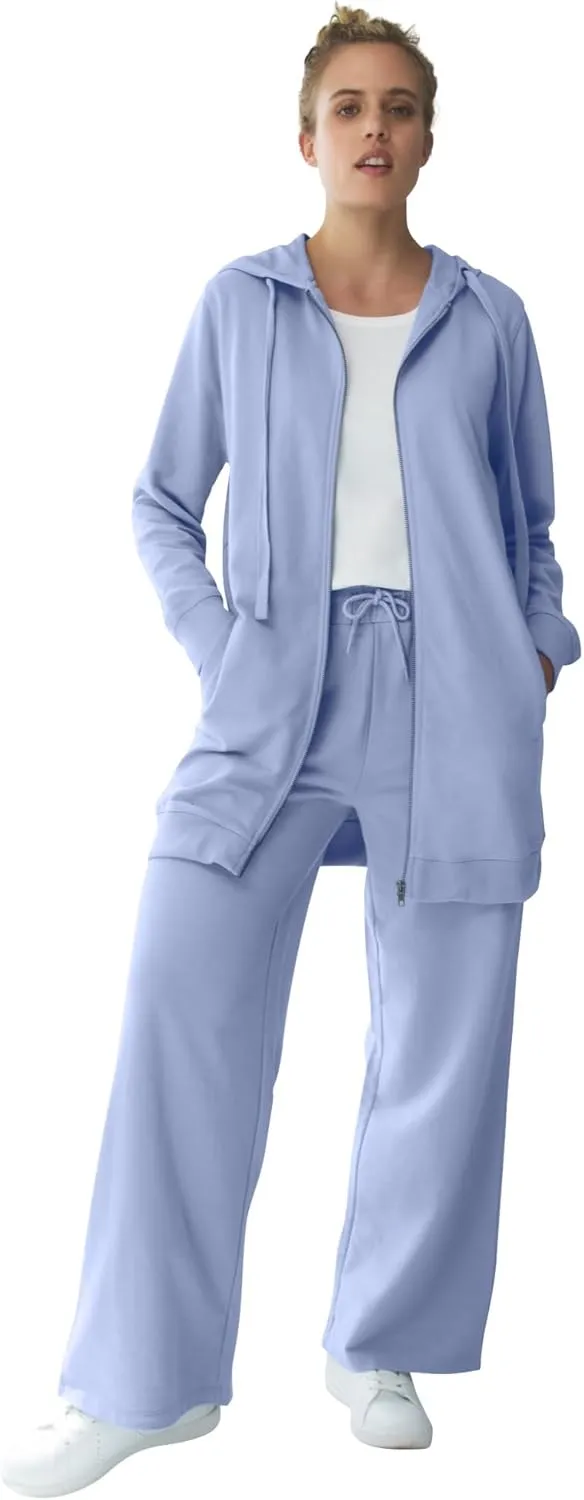 ellos Plus Size Wide Leg French Terry Sweatpant
