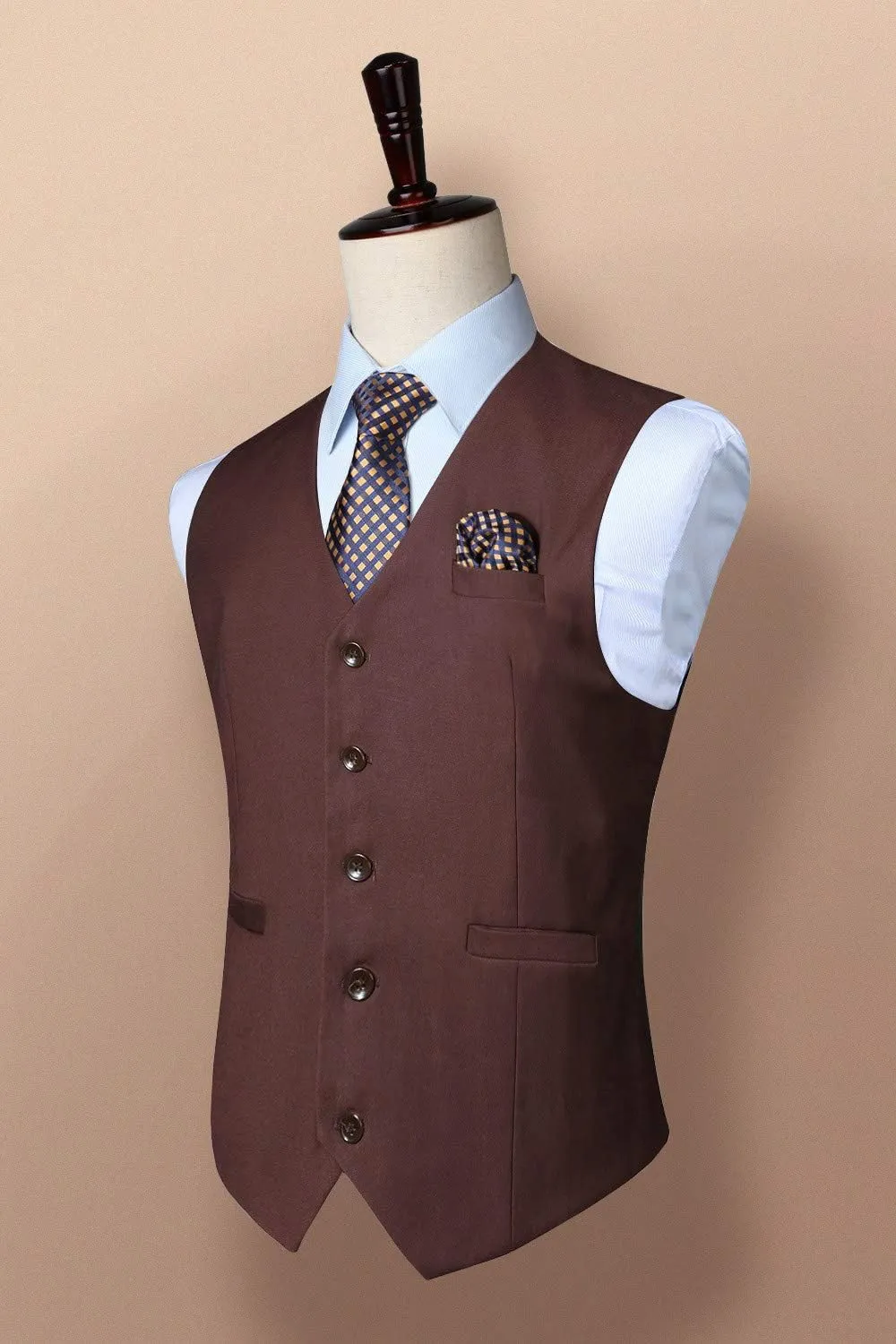Enlision Men's Suit Vest Business Formal Dress Waistcoat Solid Color Vest for Suit or Tuxedo