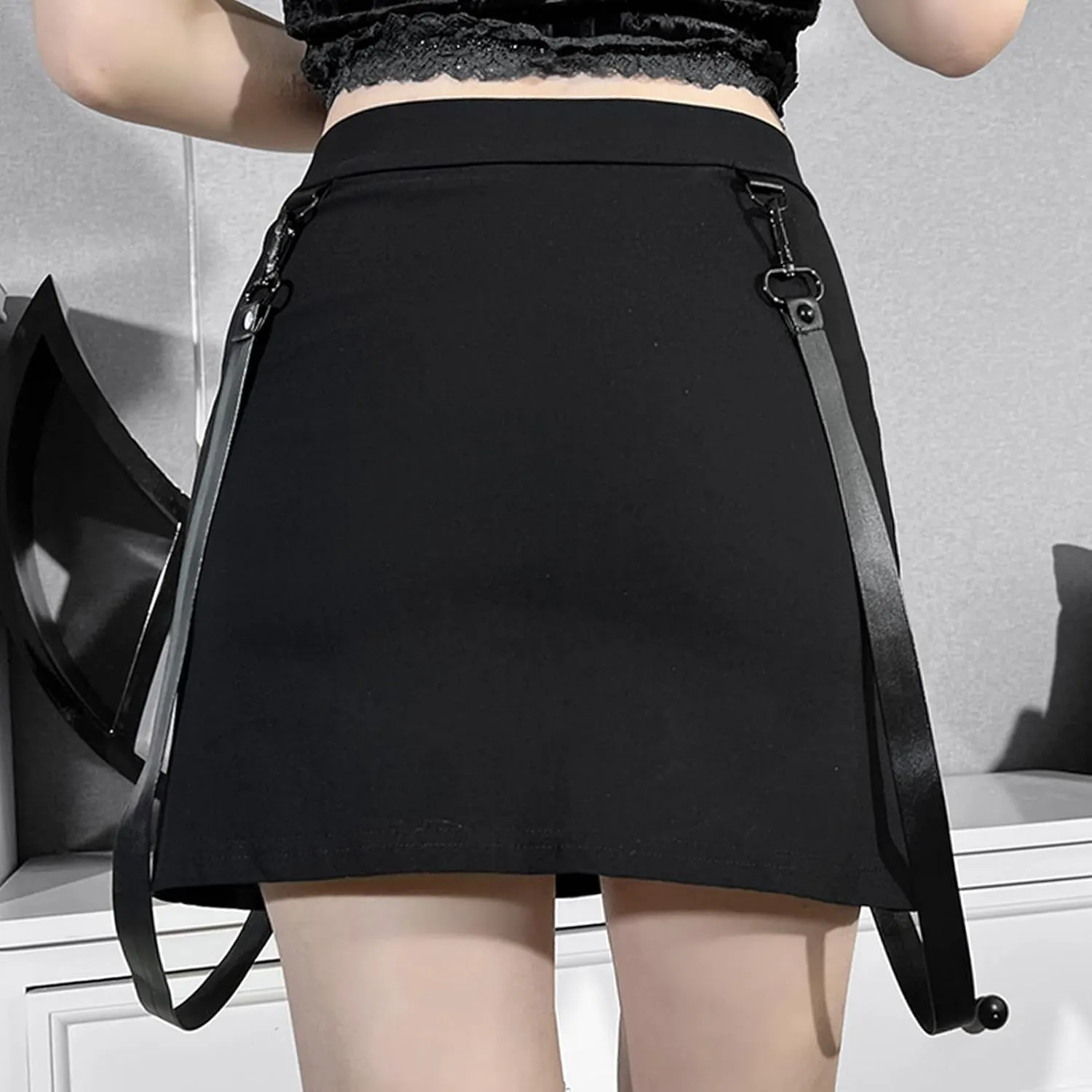 FEOYA Women's Skirt Steampunk Gothic Mini/Midi Skirts for Nightout Club Party