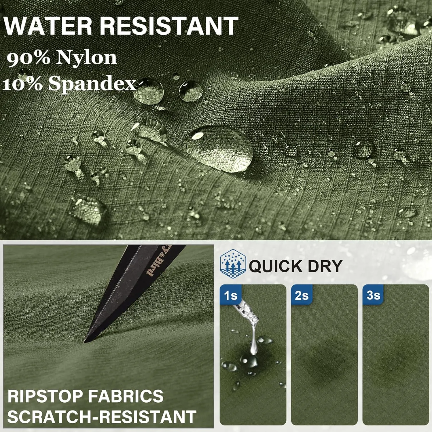 Fishing Hiking Pants for Men, Waterproof Convertible Quick Dry Pants for Wading, Lightweight Breathable