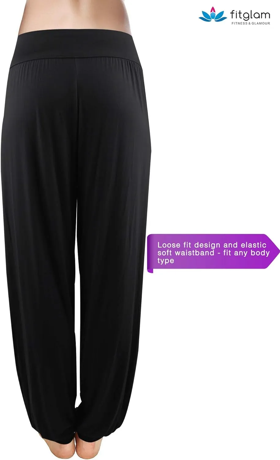 fitglam Women's Harem Pants Yoga Hippie Boho Beach Pants Summer Baggy Joggers Plus Size