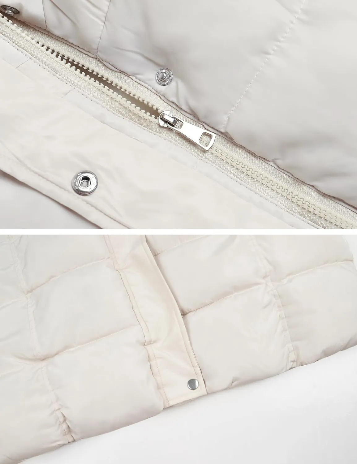 Gihuo Women's Long Puffer Vest Winter Quilted Hooded Sleeveless Zip Up Long Jacket Vest Gilet