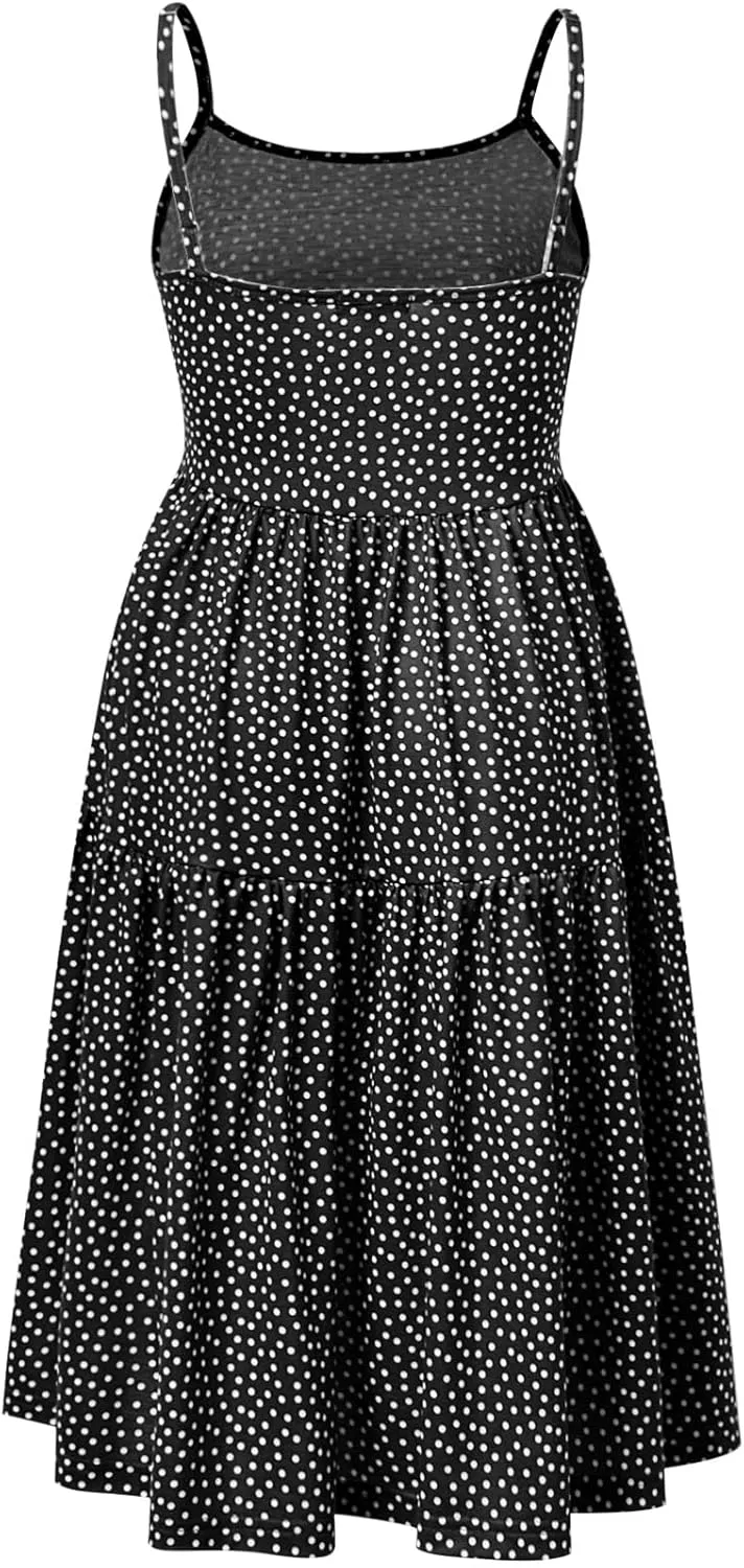 GINKANA Women's Sleeveless Maternity Dress Adjustable Strappy Summer Casual Swing Dress for Daily Wearing Or Baby Shower