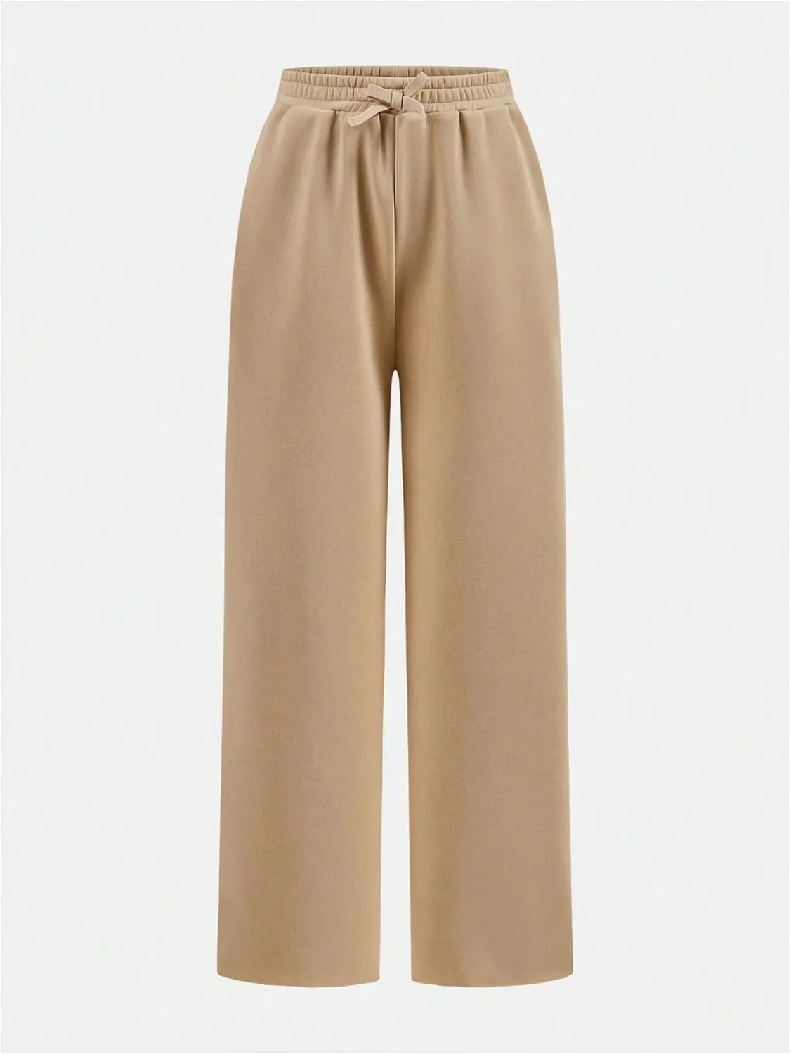 Girl's 2 Pack Pants Drawstring Waist Wide Leg Pants High Waisted Loose Casual Sweatpants