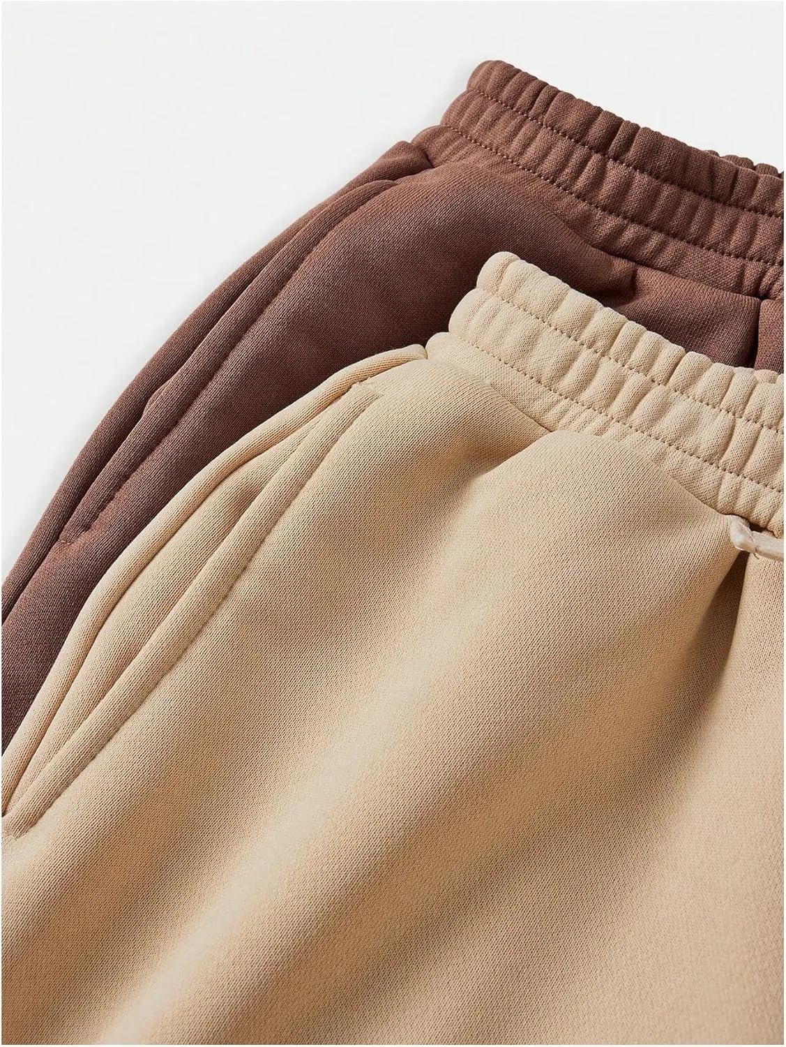 Girl's 2 Pack Pants Drawstring Waist Wide Leg Pants High Waisted Loose Casual Sweatpants