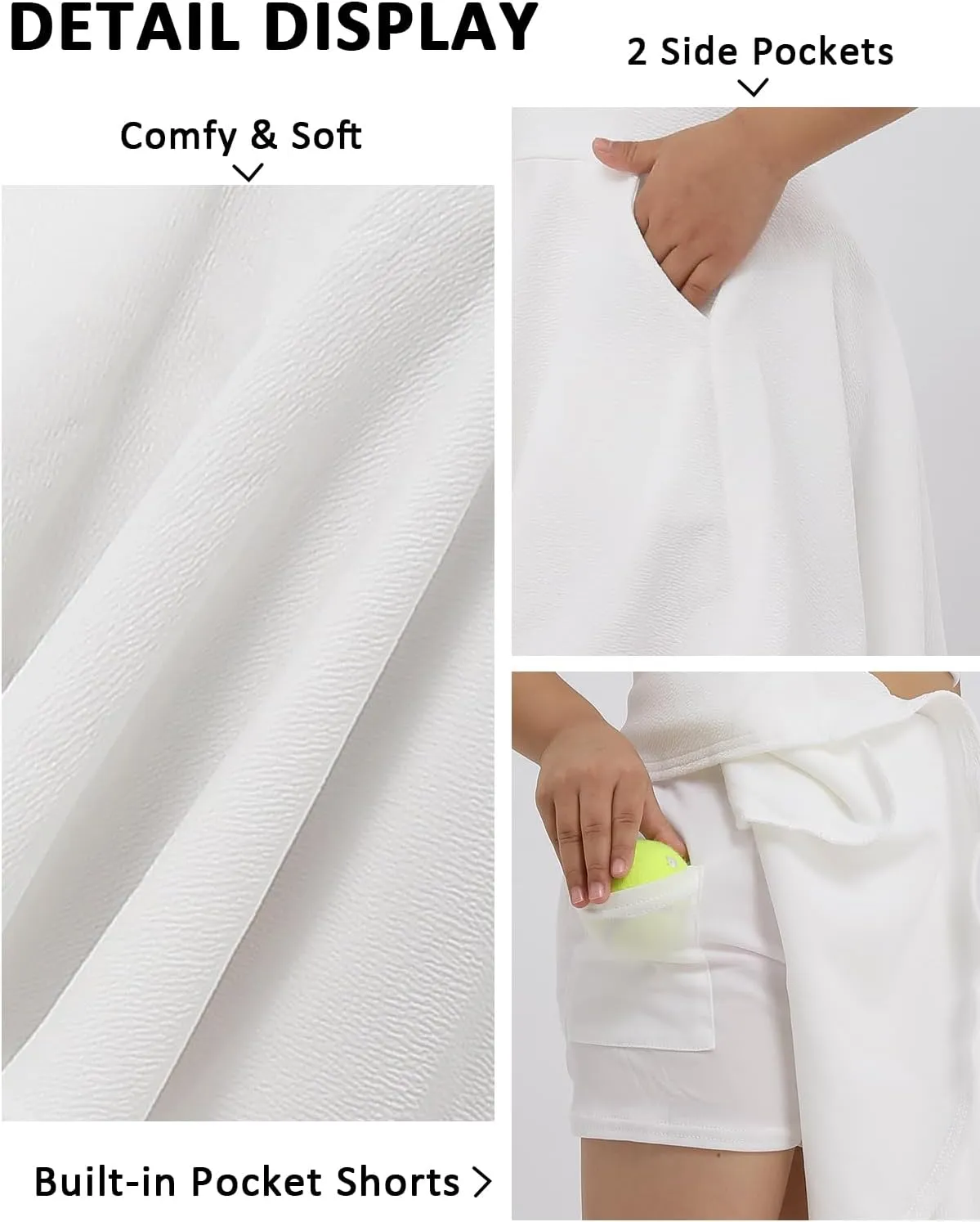 Girl's Skirt,Stretchy Waist Tennis Skirt with Pocket Short Casual Pleated Skater Skirt Uniform Skirt 5-14 Years
