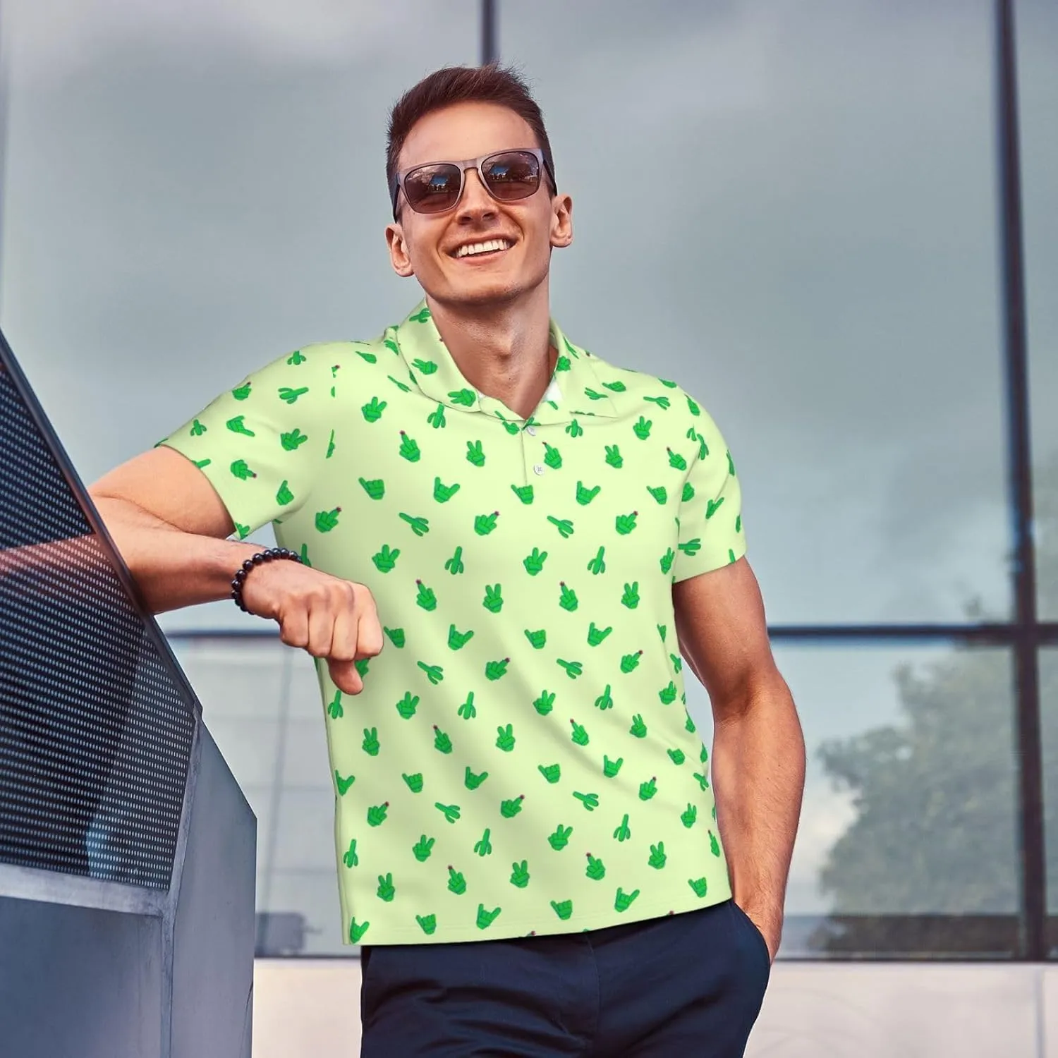 Golf Shirts for Men, Funny Golf Polo Moisture Wicking Dry Fit Short Sleeve