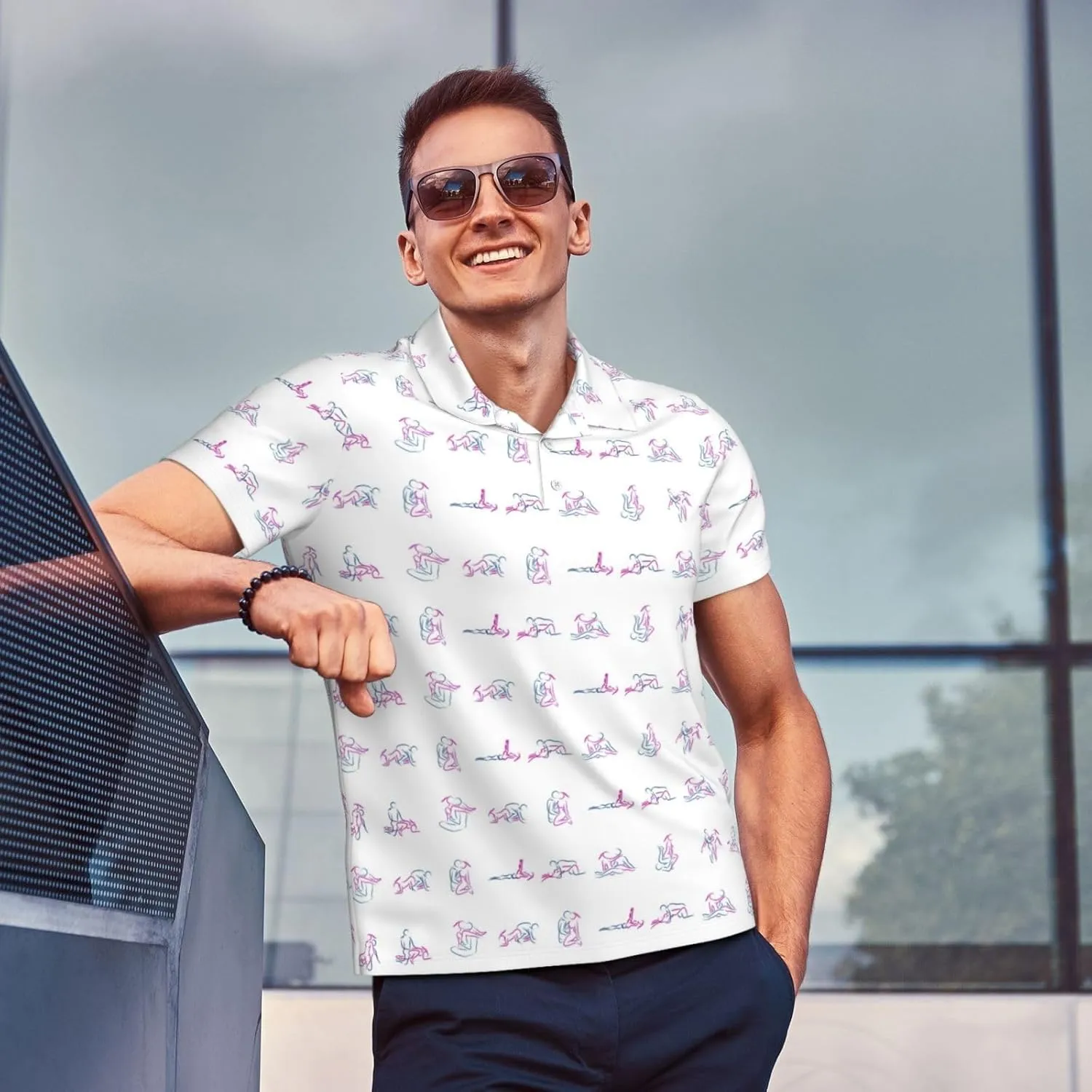 Golf Shirts for Men, Funny Golf Polo Moisture Wicking Dry Fit Short Sleeve