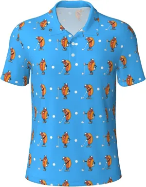Golf Shirts for Men, Funny Golf Polo Moisture Wicking Dry Fit Short Sleeve
