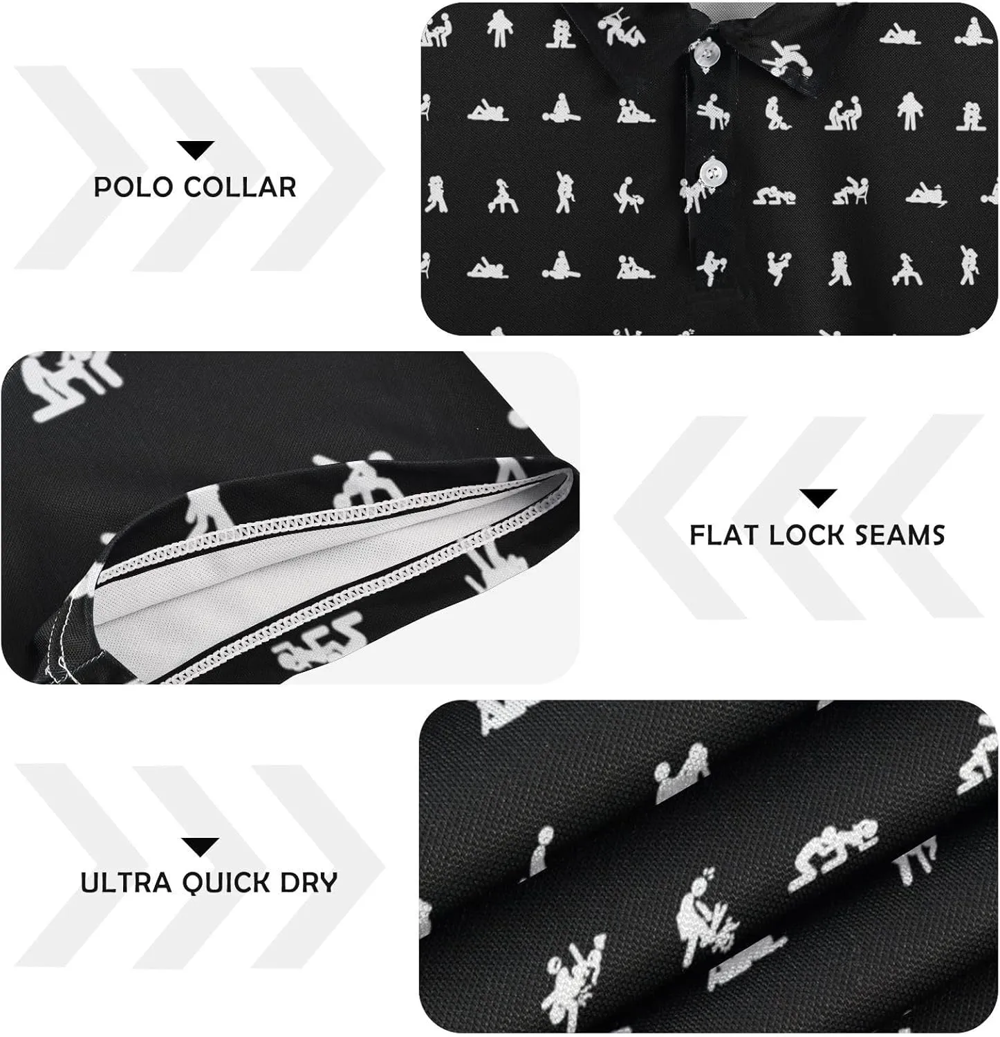 Golf Shirts for Men, Funny Golf Polo Moisture Wicking Dry Fit Short Sleeve
