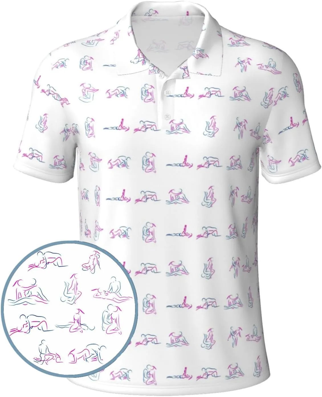 Golf Shirts for Men, Funny Golf Polo Moisture Wicking Dry Fit Short Sleeve
