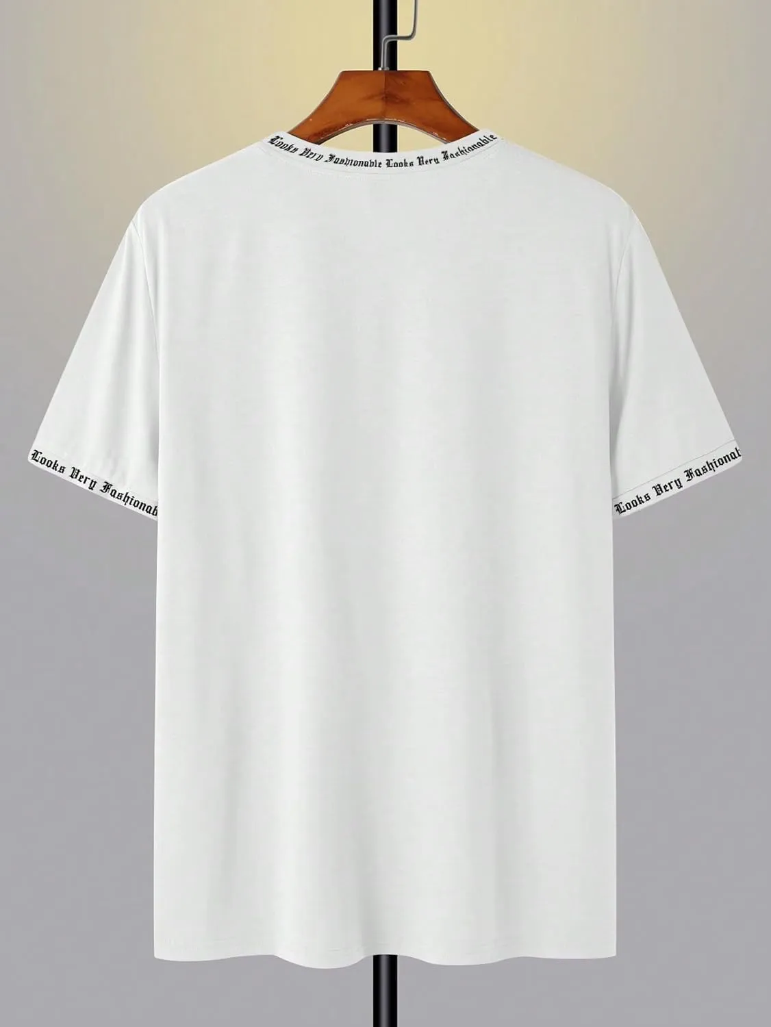 GORGLITTER Men's Letter Print Crewneck Oversized Shirts Drop Shoulder Short Sleeve Tee T-Shirt