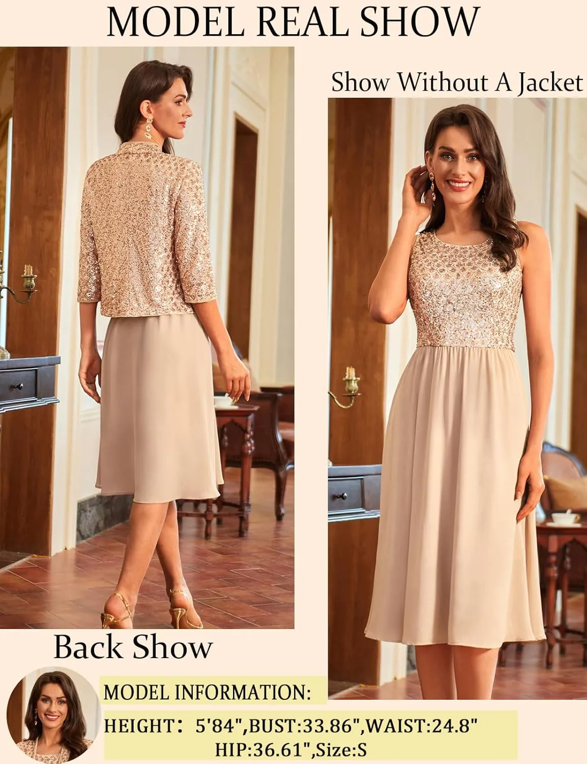 GRACE KARIN 2025 Mother of The Bride Dresses Wedding Guest Party Dress Two Piece Dress