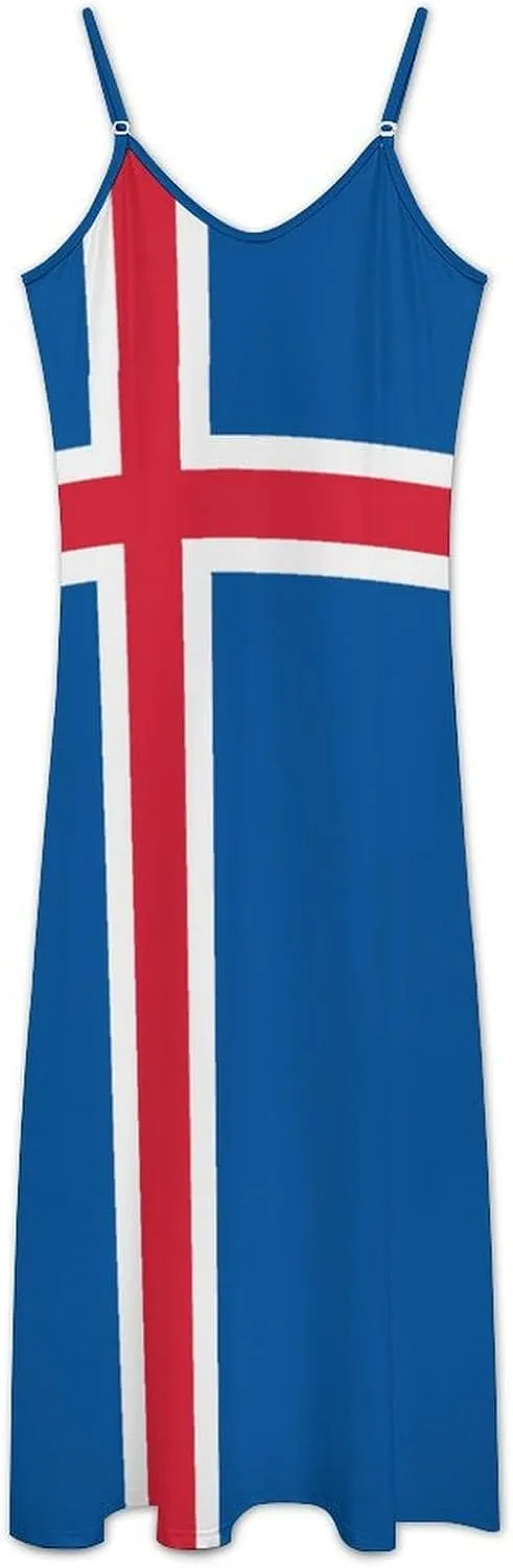 Guyana Flag Women Summer Camisole Long Skirt, Beach Skirt, Suspender Dress, Fishtail Skirt