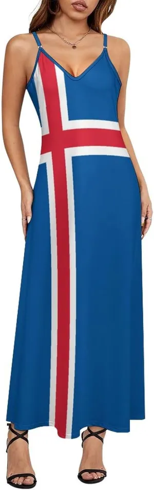 Guyana Flag Women Summer Camisole Long Skirt, Beach Skirt, Suspender Dress, Fishtail Skirt