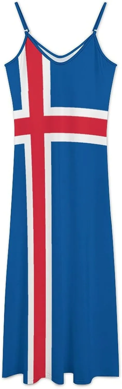 Guyana Flag Women Summer Camisole Long Skirt, Beach Skirt, Suspender Dress, Fishtail Skirt