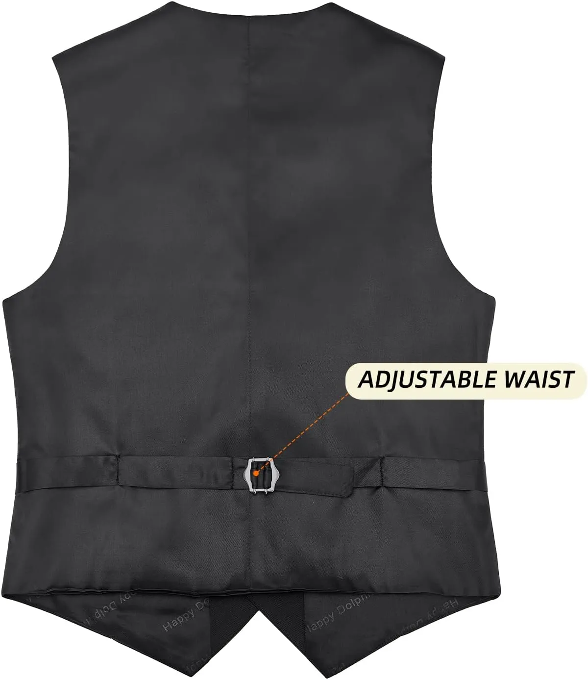 Happy Dolphin Boys 4-Piece Slim Fit Formal Vest Set with Suit Vest, Pants, Shirt, and Tie