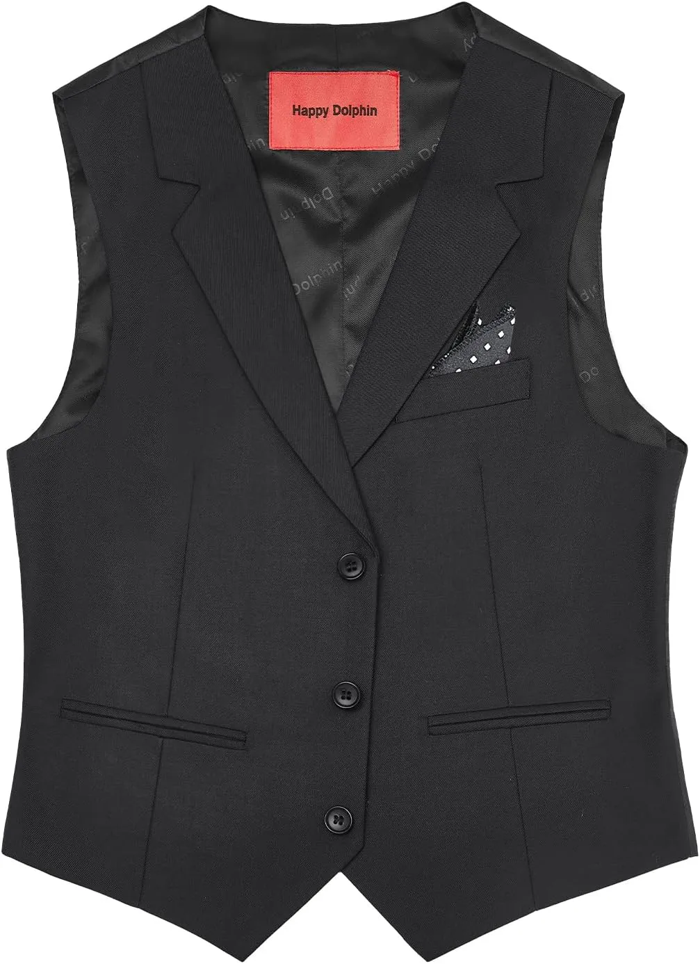 Happy Dolphin Boys 4-Piece Slim Fit Formal Vest Set with Suit Vest, Pants, Shirt, and Tie
