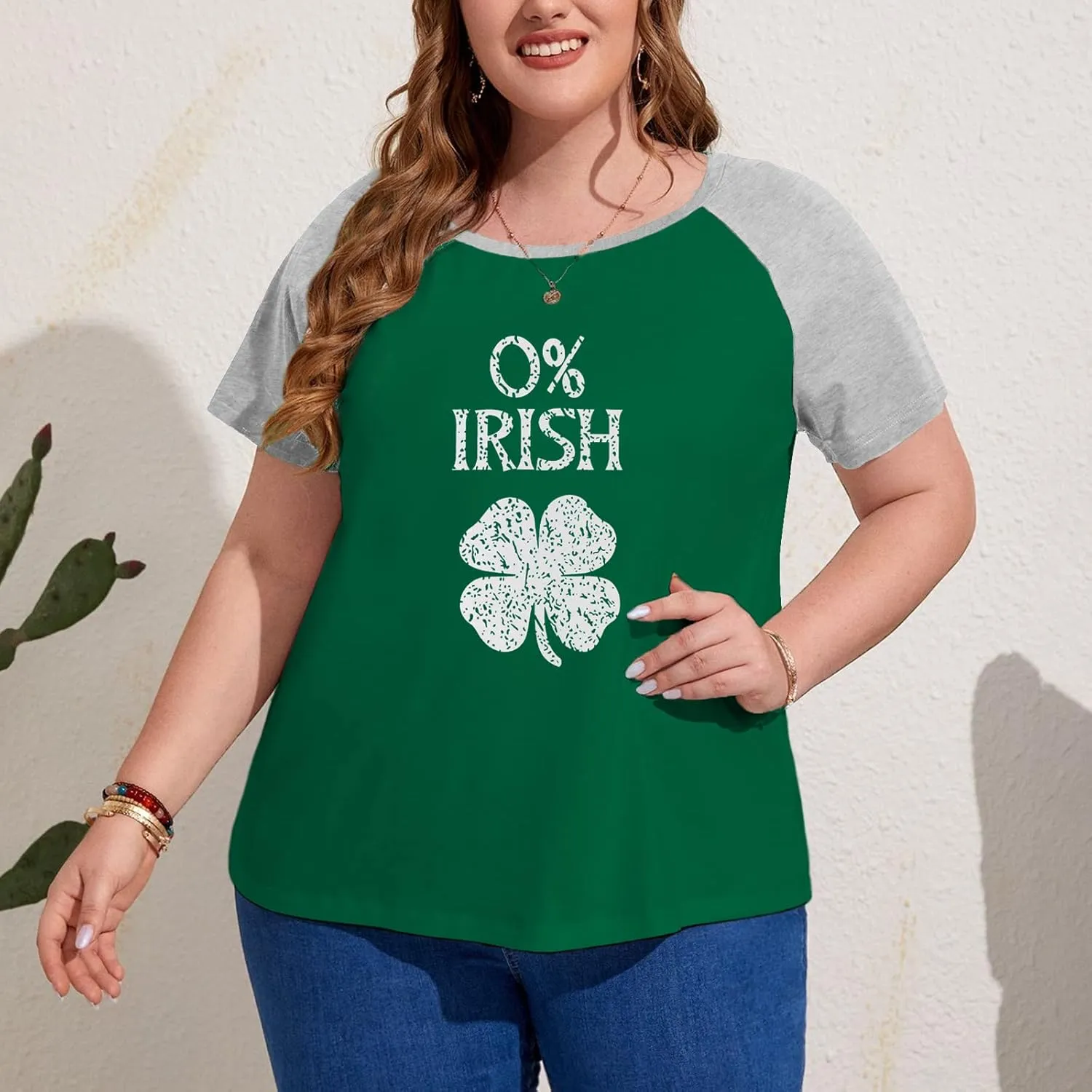 HDLTE Plus Size Shirts for Women Lucky Irish Festival Holiday T-Shirt Tee Tops