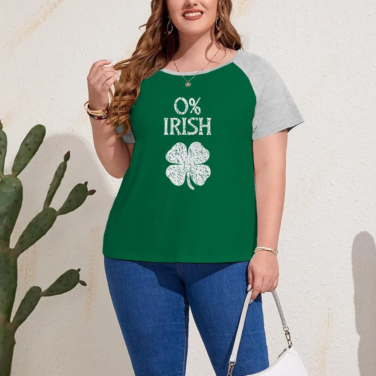 HDLTE Plus Size Shirts for Women Lucky Irish Festival Holiday T-Shirt Tee Tops