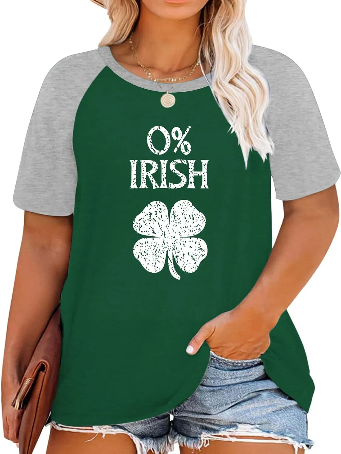 HDLTE Plus Size Shirts for Women Lucky Irish Festival Holiday T-Shirt Tee Tops