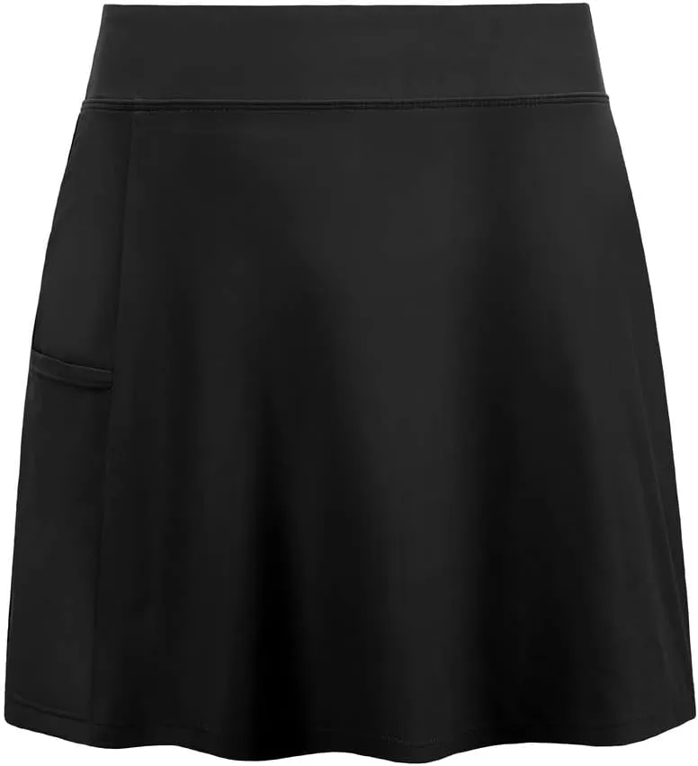 Hilor Women's High Waisted Swim Skirt with Side Pocket Tummy Control Swim Bottoms with Built-in Panty