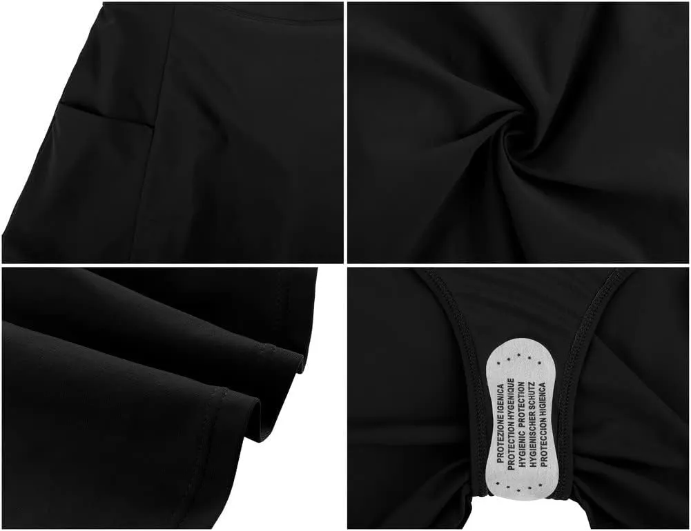 Hilor Women's High Waisted Swim Skirt with Side Pocket Tummy Control Swim Bottoms with Built-in Panty
