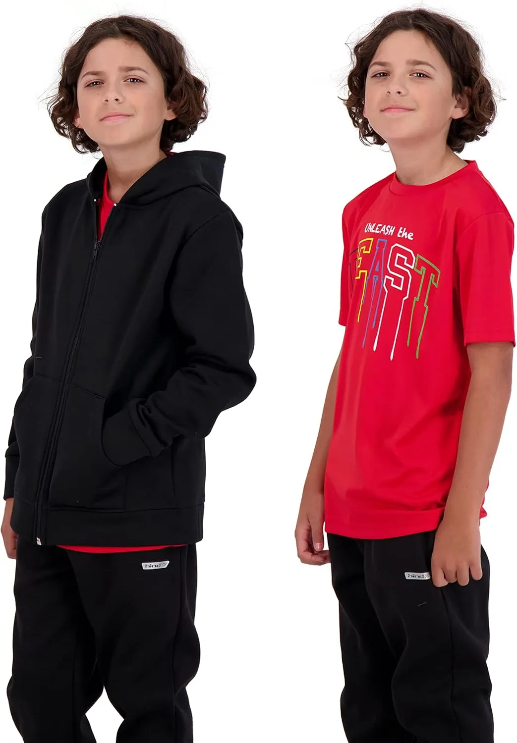 Hind Boys Fleece Hoodie and T-Shirt Set 2-Piece Kids Basketball Sweatshirt and Athletic Tee