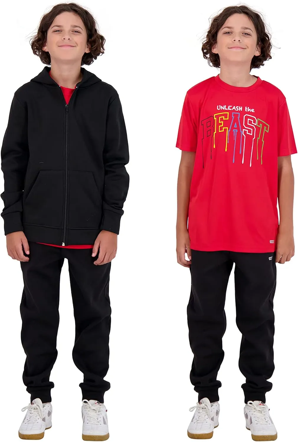 Hind Boys Fleece Hoodie and T-Shirt Set 2-Piece Kids Basketball Sweatshirt and Athletic Tee