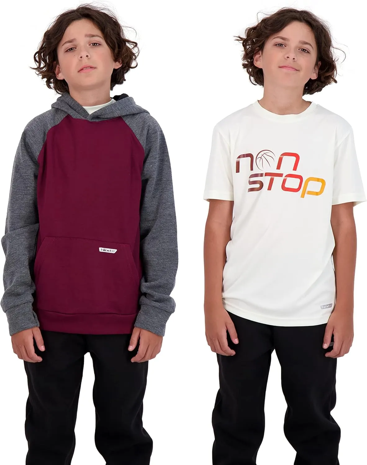 Hind Boys Fleece Hoodie and T-Shirt Set 2-Piece Kids Basketball Sweatshirt and Athletic Tee