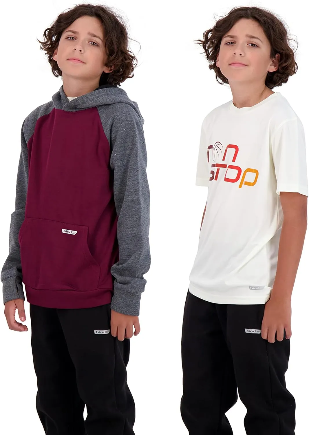 Hind Boys Fleece Hoodie and T-Shirt Set 2-Piece Kids Basketball Sweatshirt and Athletic Tee