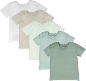 HonestBaby unisex-baby 5-pack Short Sleeve T-shirts 100% Organic Cotton