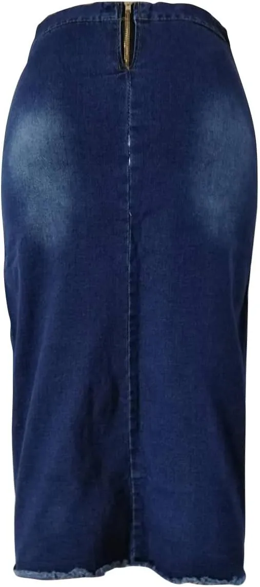 Jean Skirt for Women Slim Fit Lace Up Front Bodycon Denim Skirt Summer Solid Color Casual Loose Jean Midi Skirts