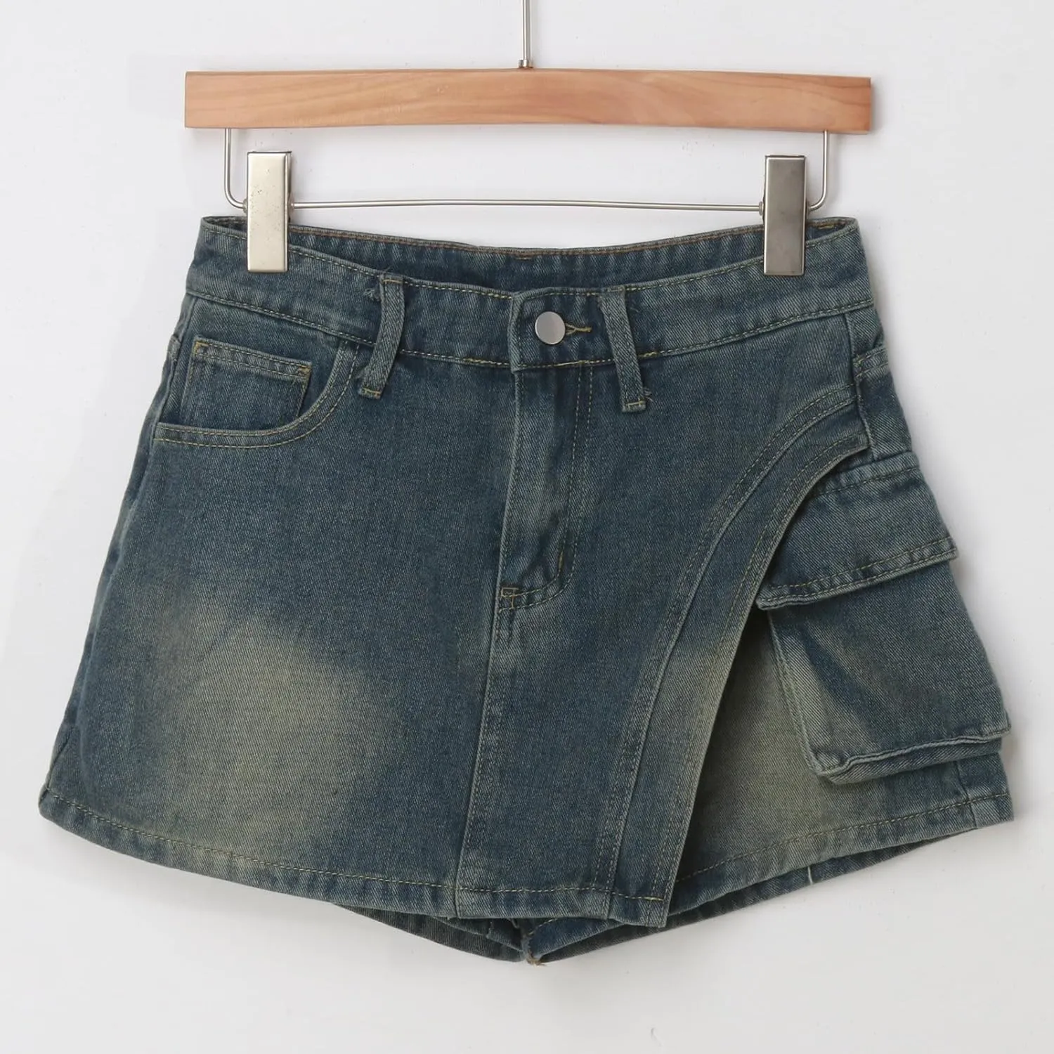 Jean Skirts for Women Y2k Denim Skirt Stretchy Mini Skirt Skorts Cargo Skirt