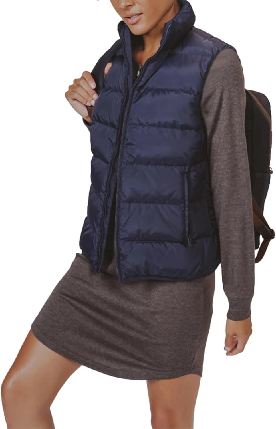 JIHUILAI Womens Puffer Vest Lightweight Sleeveless Jacket Women Puffy Vest Quilted Coat Warm Winter Vests With Pockets