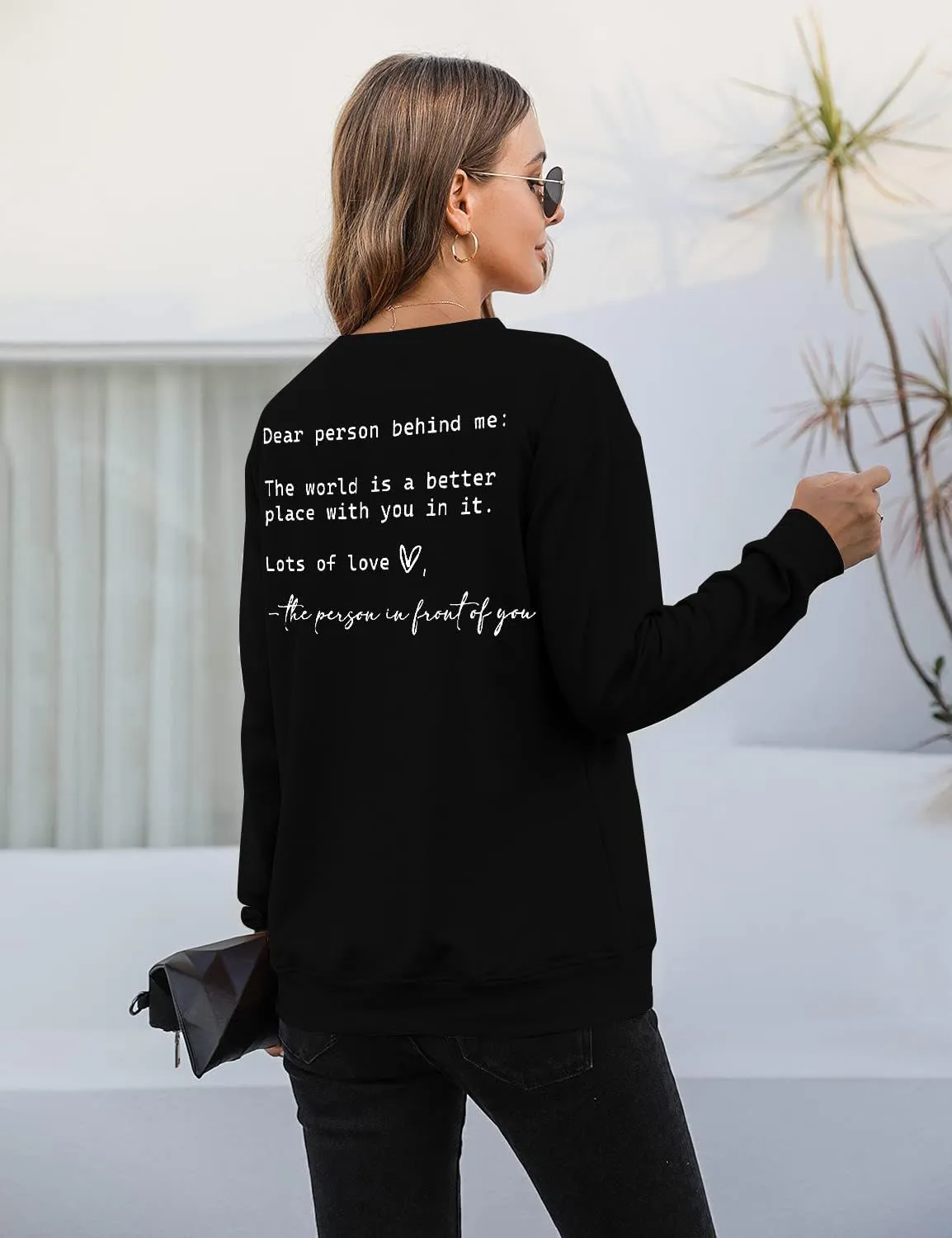 JINTING You Are Enough Sweatshirt for Women Mental Health Dear Person Behind Me Hoodie Shirt Inspirational Pullover Top